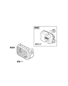 Exhaust Group Diagram and Parts List for 104M0B-0239-H5 100000 - 19Z999 Briggs and Stratton Engine